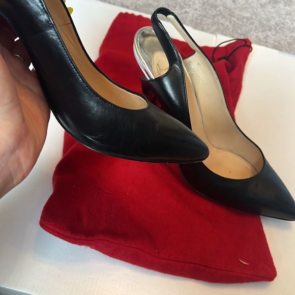 Christian louboutin 100 black and silver leather slingbacks sz38 - Picture 4 of 9